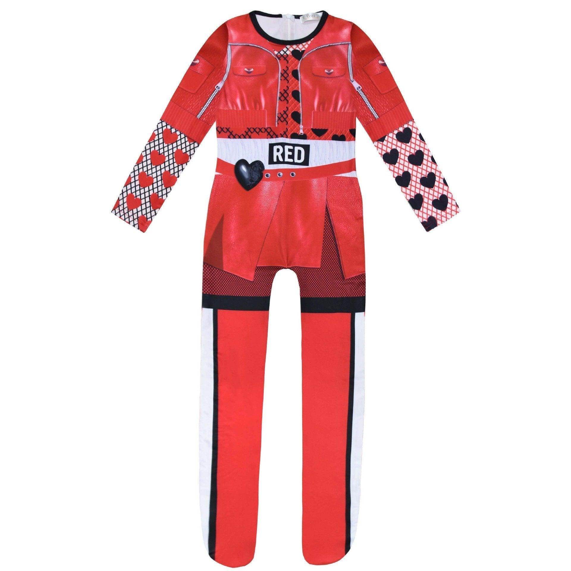 Descendants 4 Queen Of Hearts Red Costume For Girls Kids Halloween - Ecosfun