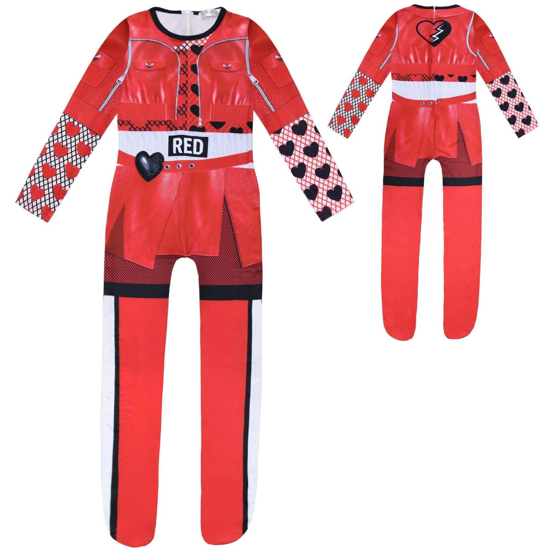 Descendants 4 Queen Of Hearts Red Costume For Girls Kids Halloween - Ecosfun