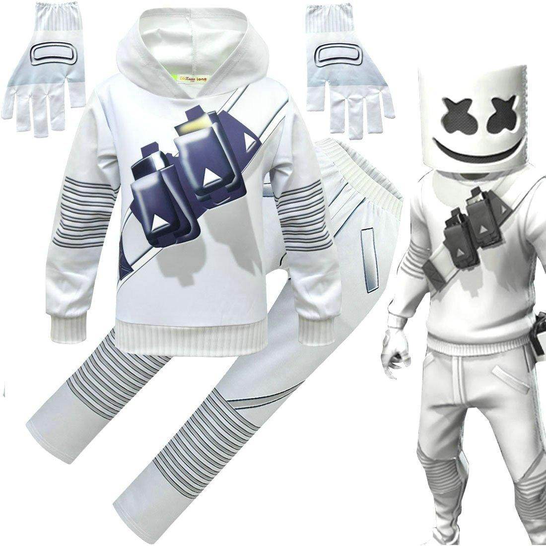DJ Marshmello Chris Comstock Costume Top Pants Sets for Kids - Ecosfun