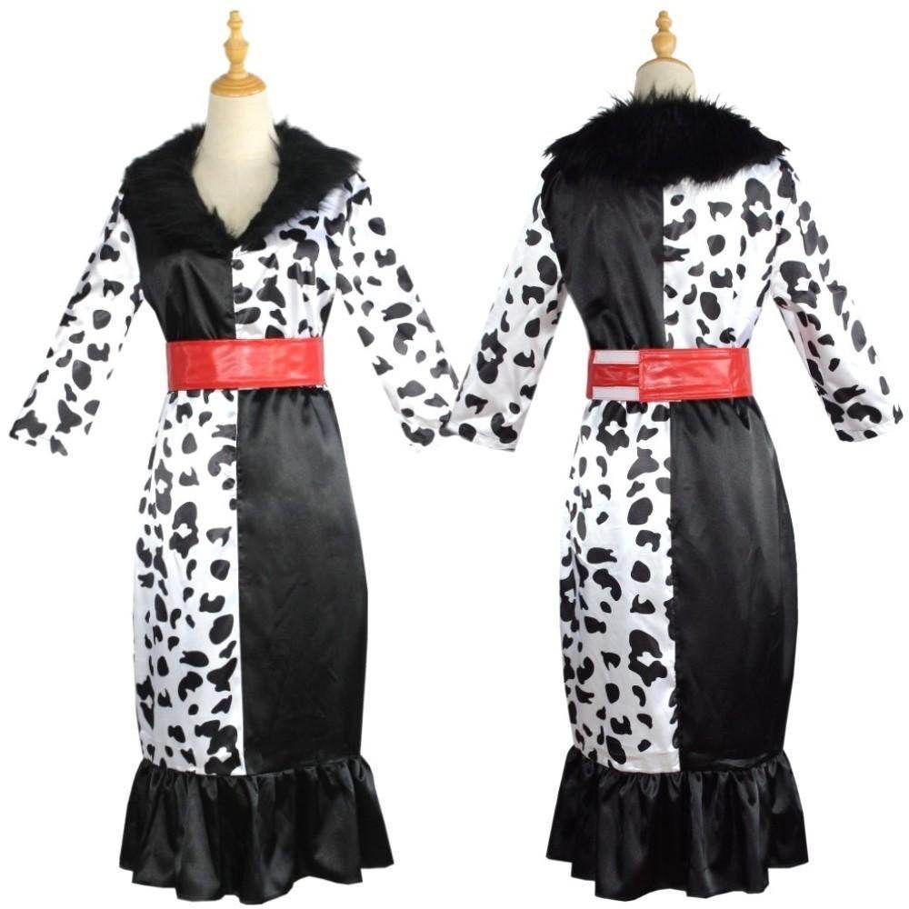 Evil Madame Costume Cruella De Vil cosplay dress 101 Dalmatians - Ecosfun