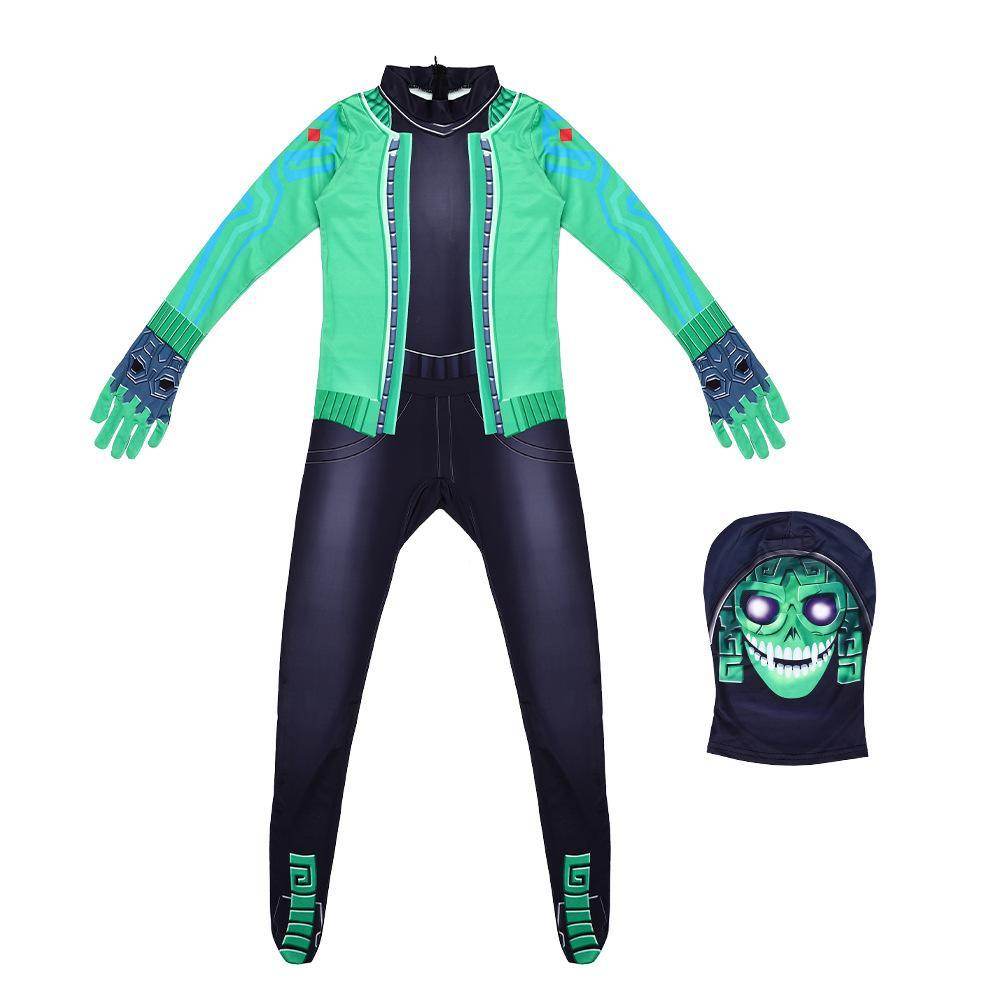Fortnite Mezmer Cosplay Costume Halloween Jumpsuit Mask for Kids - Ecosfun