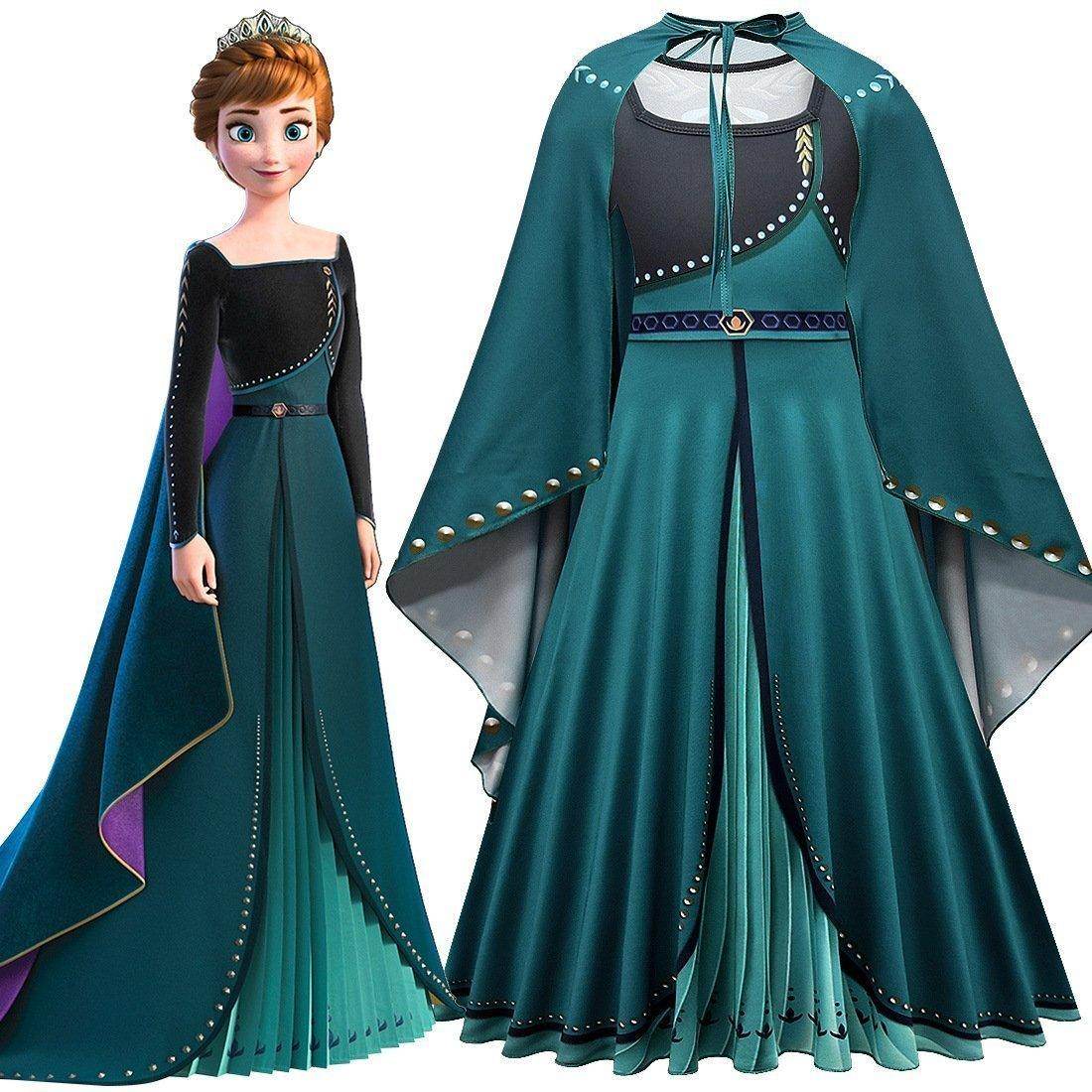 Frozen Girl Dresses Baby Kid Princess Anna Dress Snow Queen Cosplay Costume Party Dress - Ecosfun