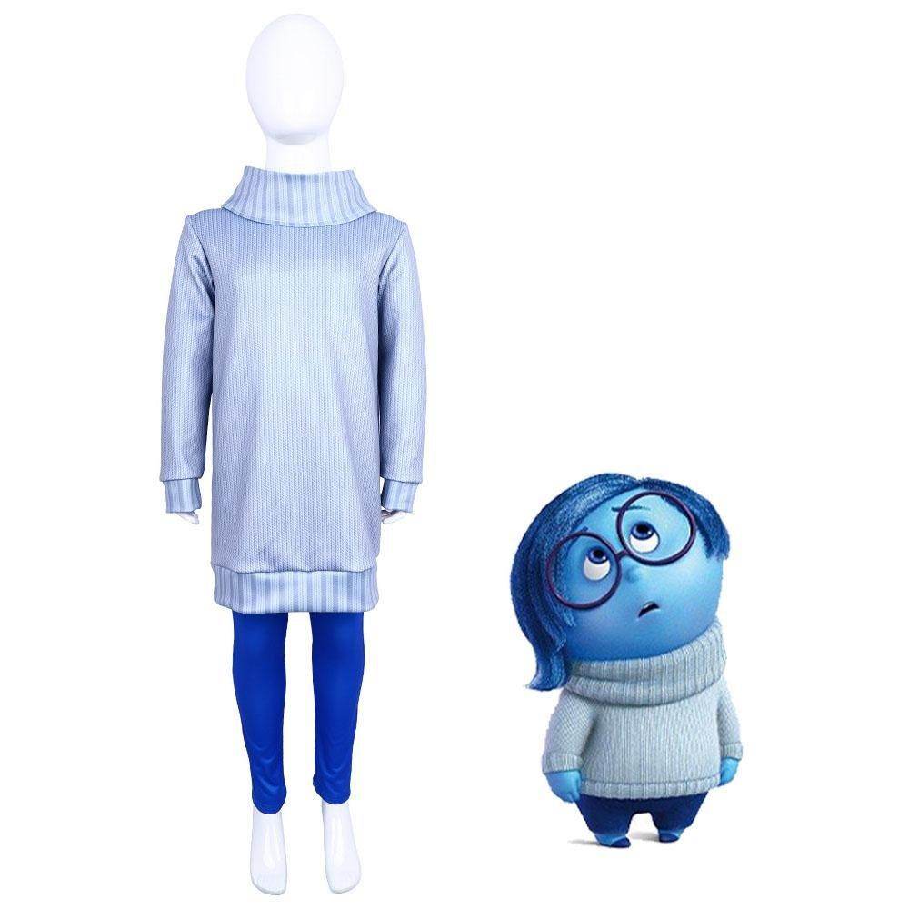 Inside Out 2 Sadness Costume Halloween Stage Performance Outfit for Kids and Adults - Ecosfun