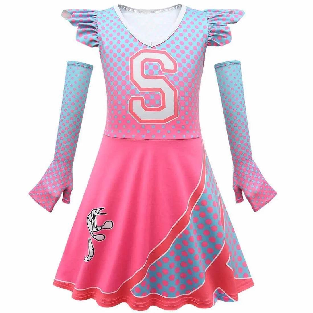kids costume College Zombies 2 Cheerleader dress Costume Children's Dress - Ecosfun