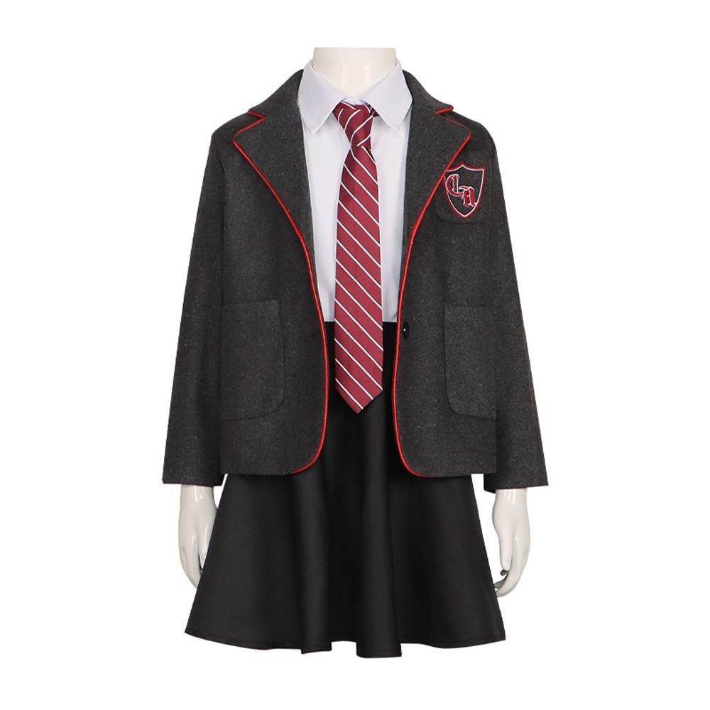Kids Matilda Musical Cosplay Costume Outfit Girls School Uniform Suit Jacket Shirt Skirt Tie Party Stage Full Set - Ecosfun