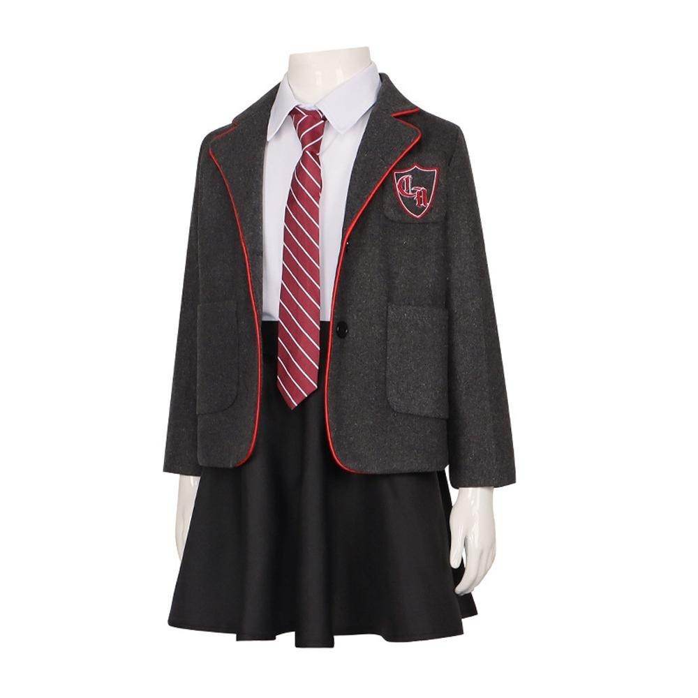 Kids Matilda Musical Cosplay Costume Outfit Girls School Uniform Suit Jacket Shirt Skirt Tie Party Stage Full Set - Ecosfun