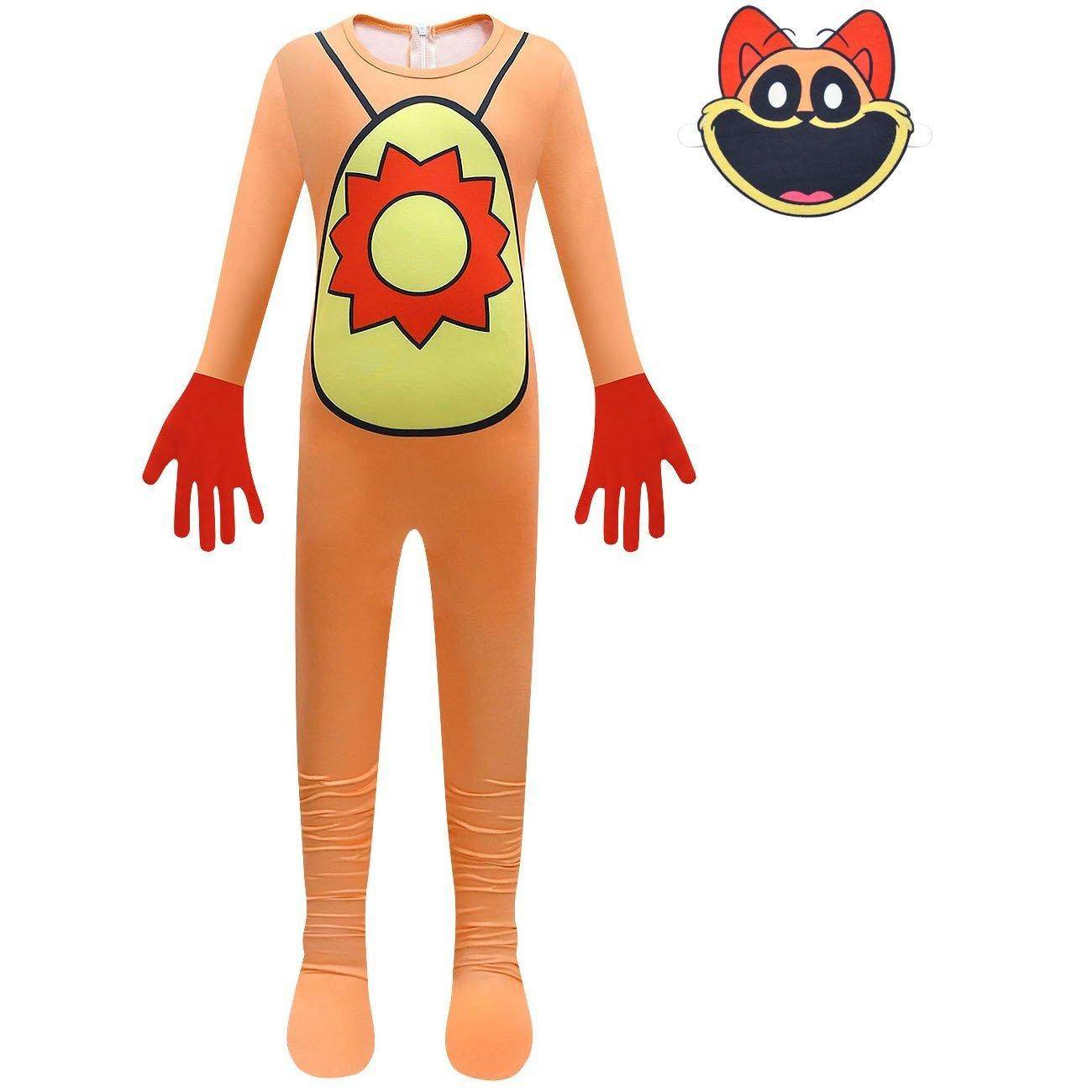 Kids' Smiling Critters Horror Jumpsuit Scary Animal Role Play Costume with Bag - Ecosfun