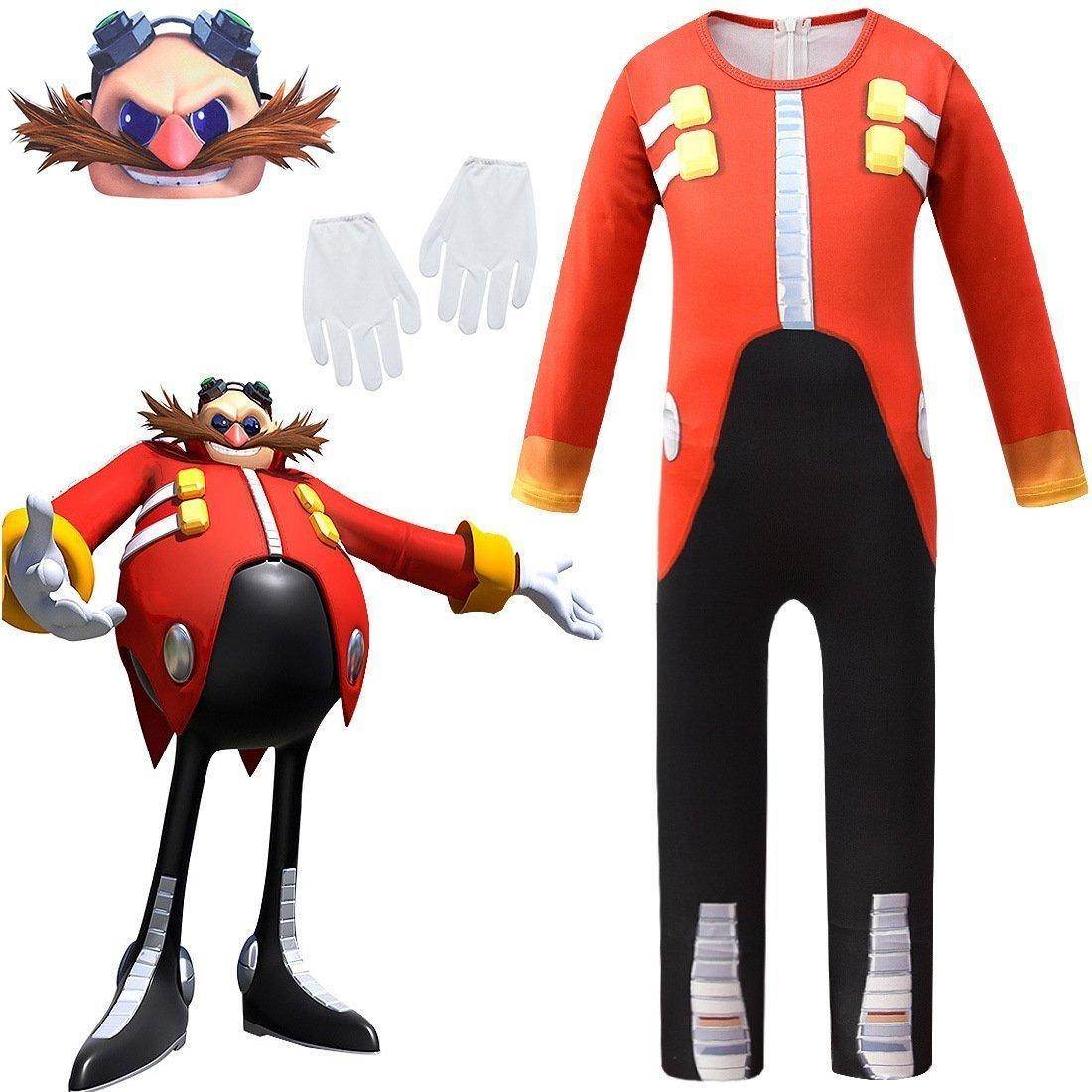 Kids Sonic The Hedgehog Dr. Eggman Cosplay Zentai Jumpuit Costume - Ecosfun