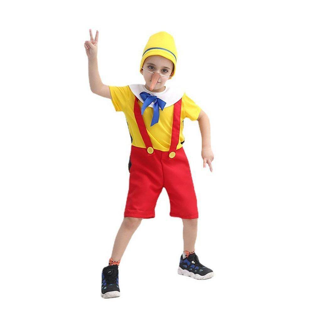 Long nose Pinocchio Set Halloween Carnival Cosplay Costume For Kids - Ecosfun