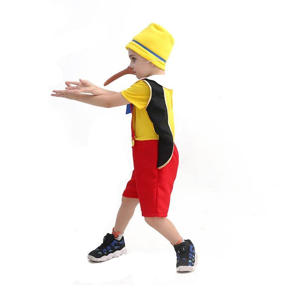 Long nose Pinocchio Set Halloween Carnival Cosplay Costume For Kids - Ecosfun