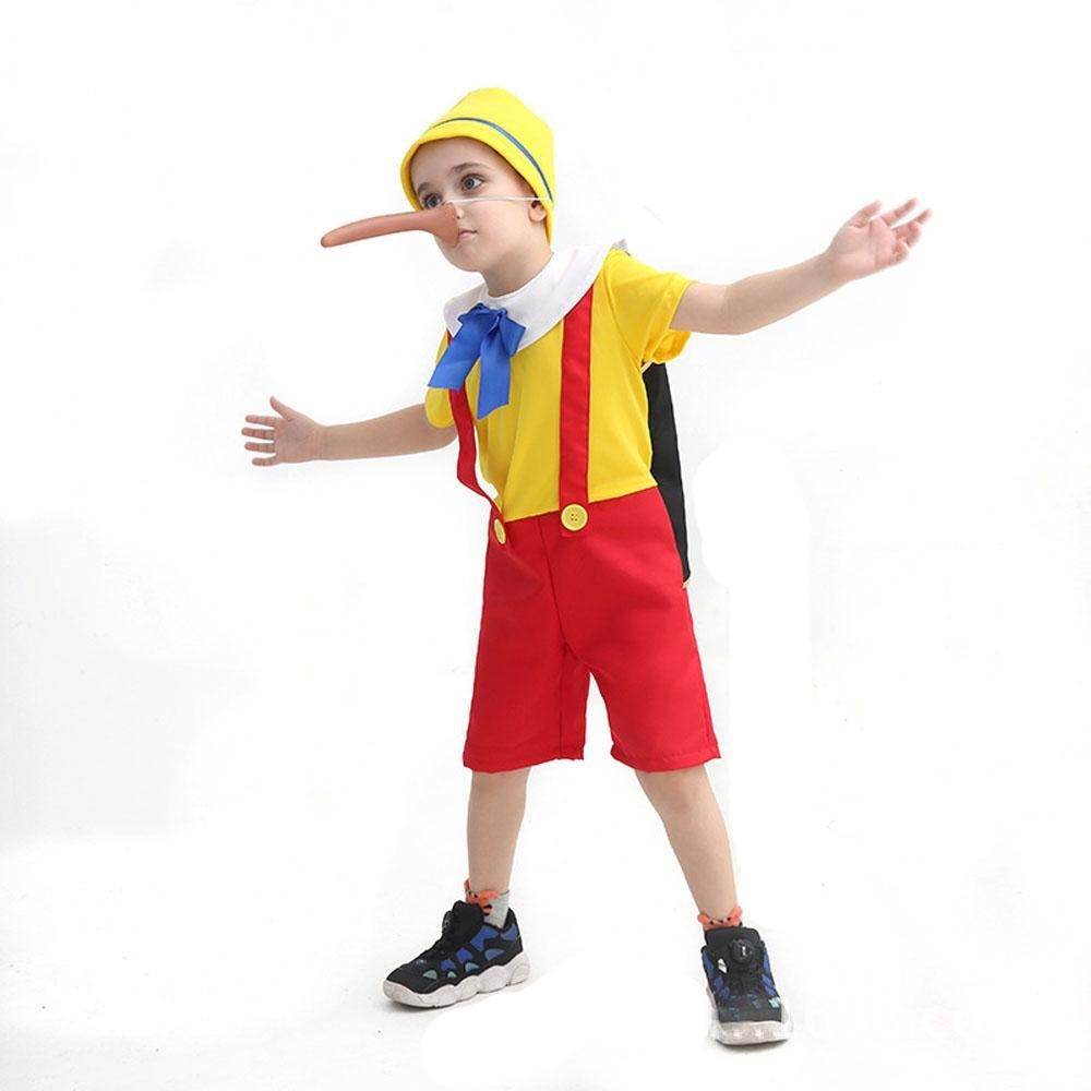 Long nose Pinocchio Set Halloween Carnival Cosplay Costume For Kids - Ecosfun