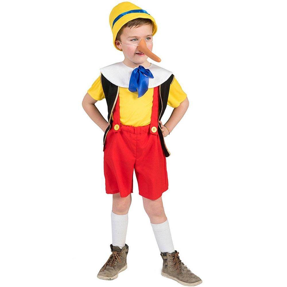 Long nose Pinocchio Set Halloween Carnival Cosplay Costume For Kids - Ecosfun