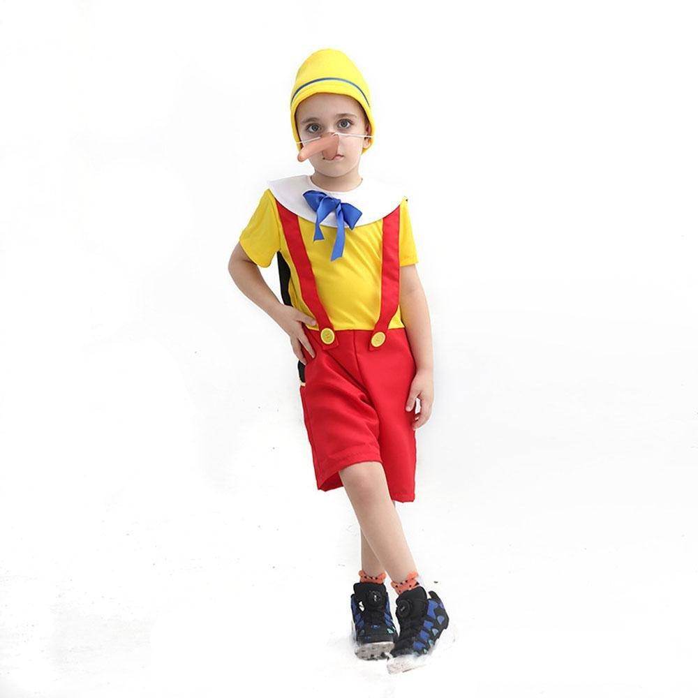 Long nose Pinocchio Set Halloween Carnival Cosplay Costume For Kids - Ecosfun