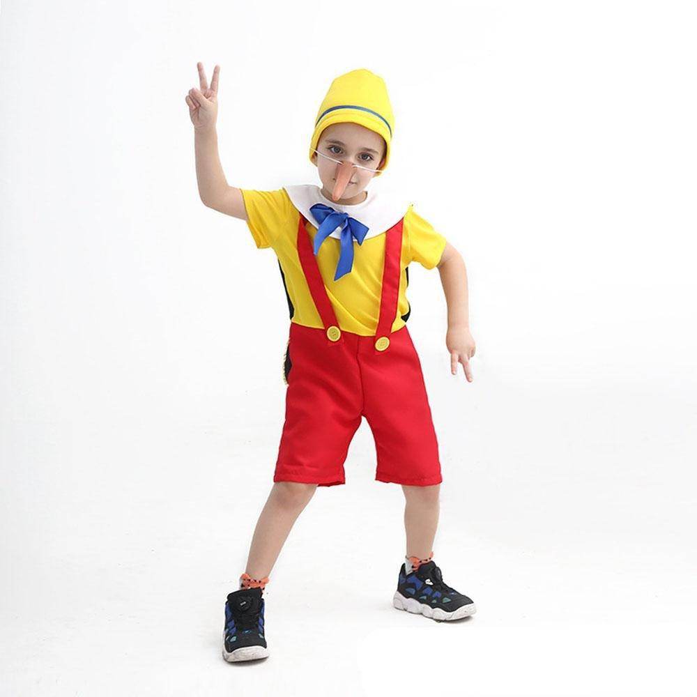 Long nose Pinocchio Set Halloween Carnival Cosplay Costume For Kids - Ecosfun