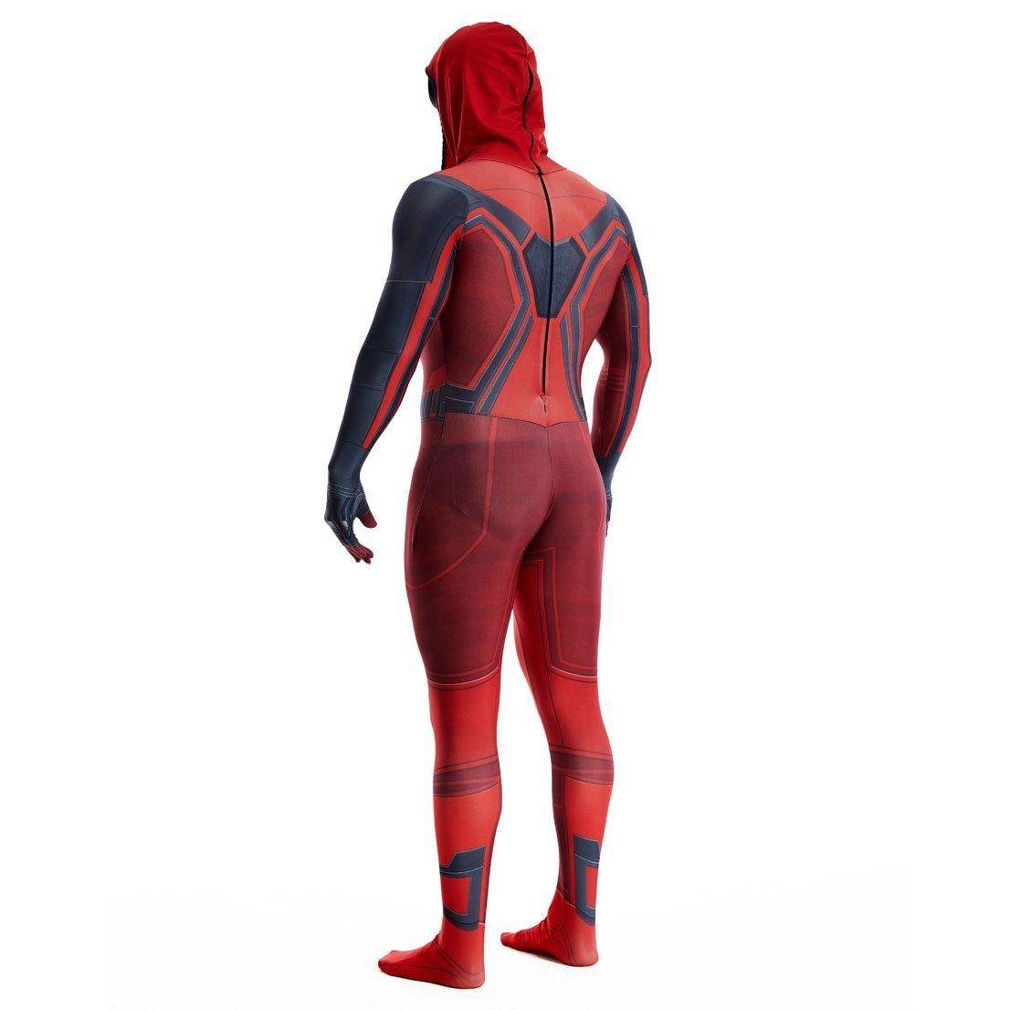 Miles Morales Crimson Cowl Spider Man Costume Red Cape Halloween Cosplay for Kids and Adults - Ecosfun