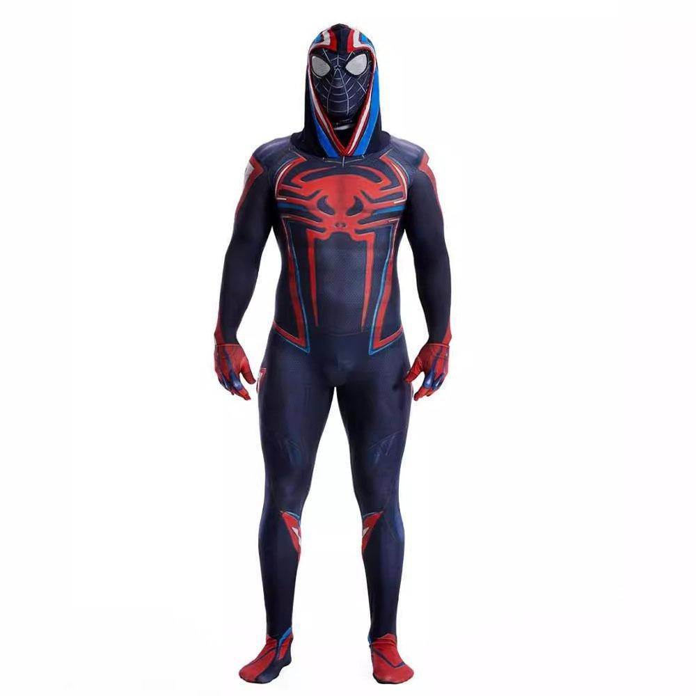 Miles Morales Spider Man 2099 Costume Ultimate Cosplay PS5 Jumpsuit for Kids and Adults - Ecosfun