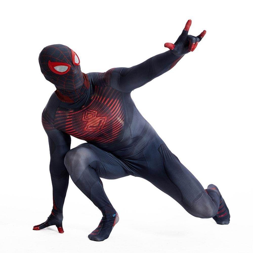 Miles Morales Spider Man PS5 Cosplay Suit Ultimate Costume for Kids and Adults - Ecosfun