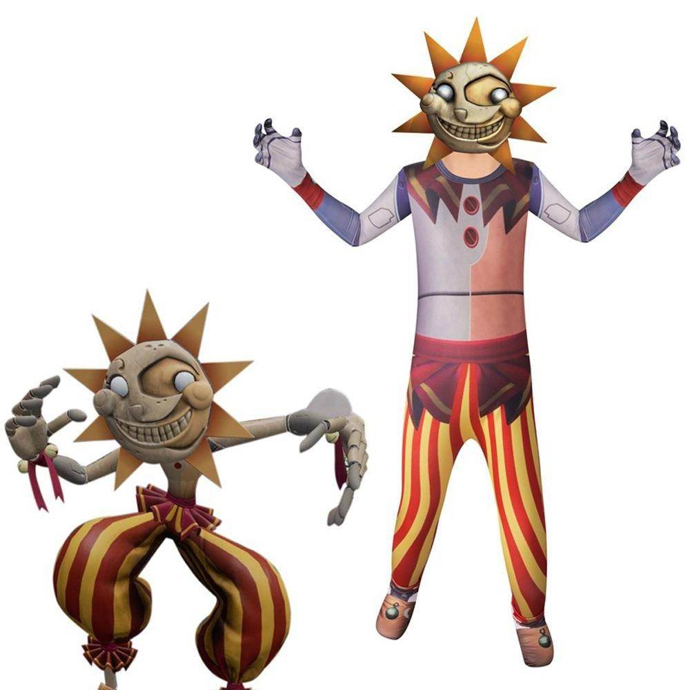 Moondrop Sundrop FNA Cosplay Costume Outfit Sun Clown Costume Halloween for Kids - Ecosfun