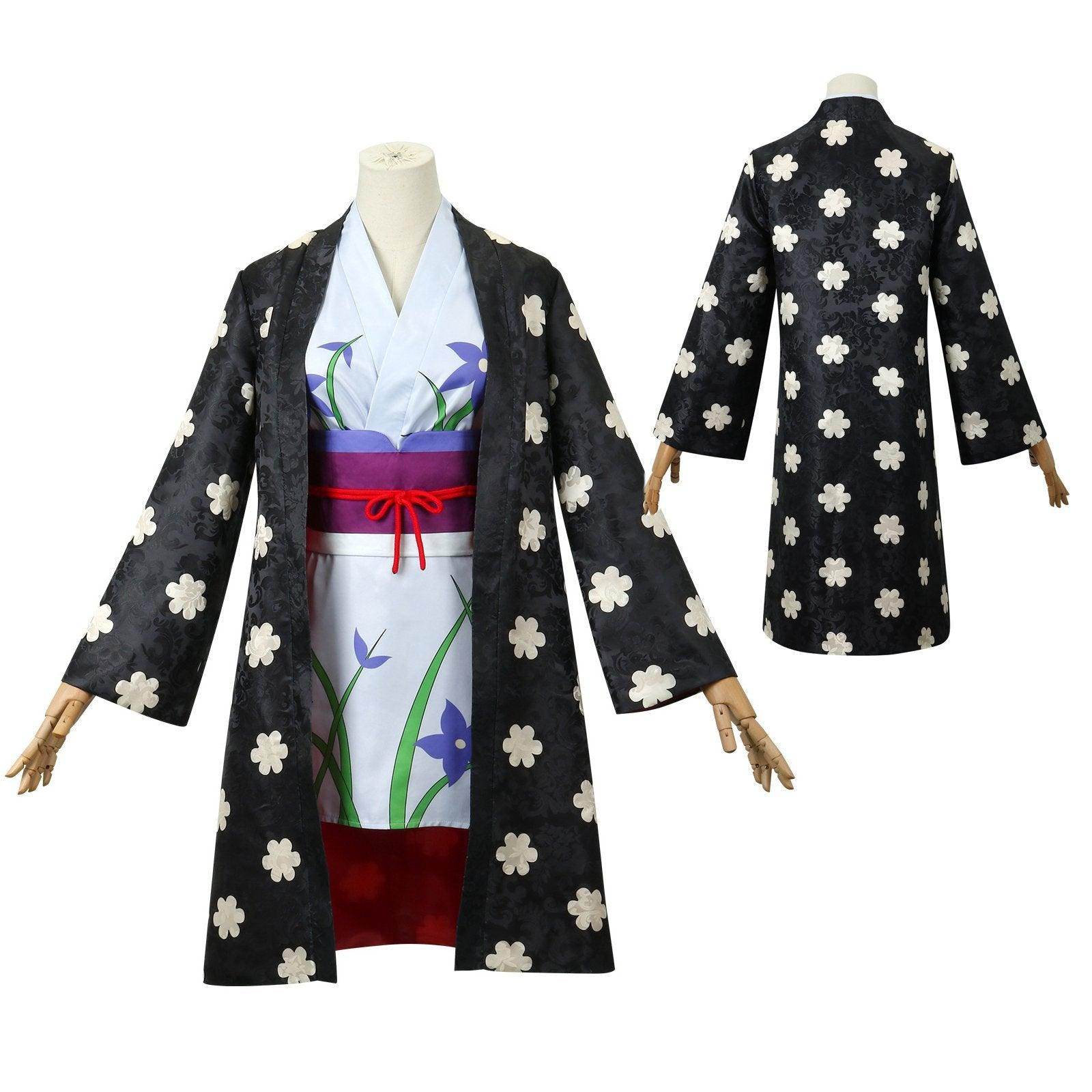 One Piece Nico Robin Costumes Japanese Anime Kimono Robe Fancy cosplay - Ecosfun