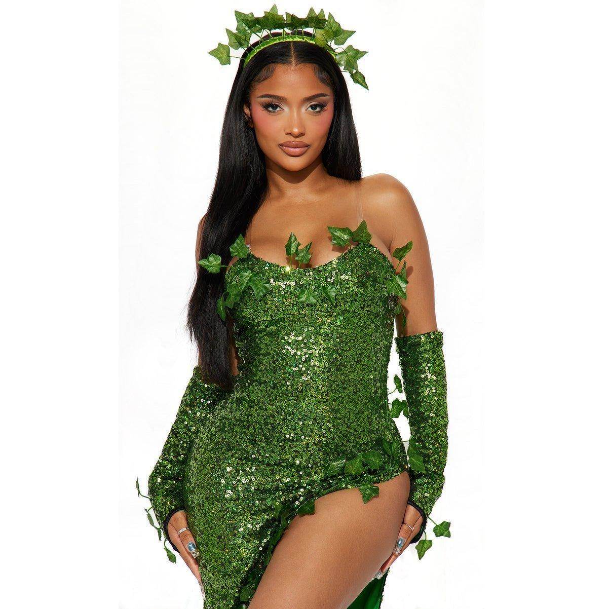 poison ivy costume women dress Halloween - Ecosfun
