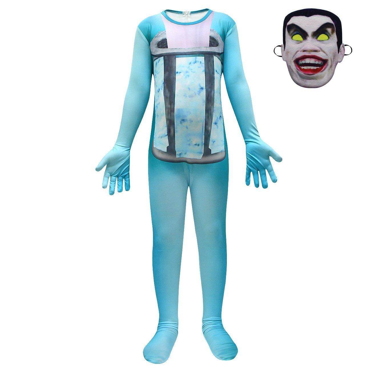 Skibidi Toilet Blue Jumpsuit Titan Tv man Cosplay Costume For Kids - Ecosfun