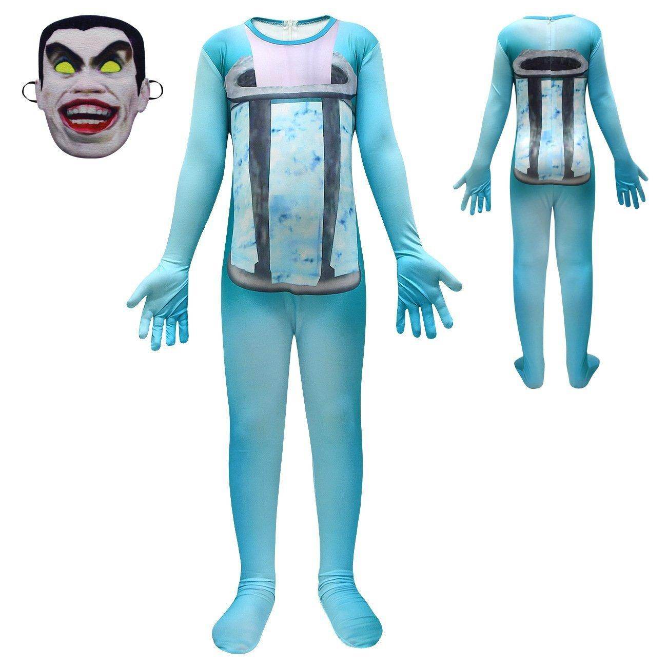 Skibidi Toilet Blue Jumpsuit Titan Tv man Cosplay Costume For Kids - Ecosfun