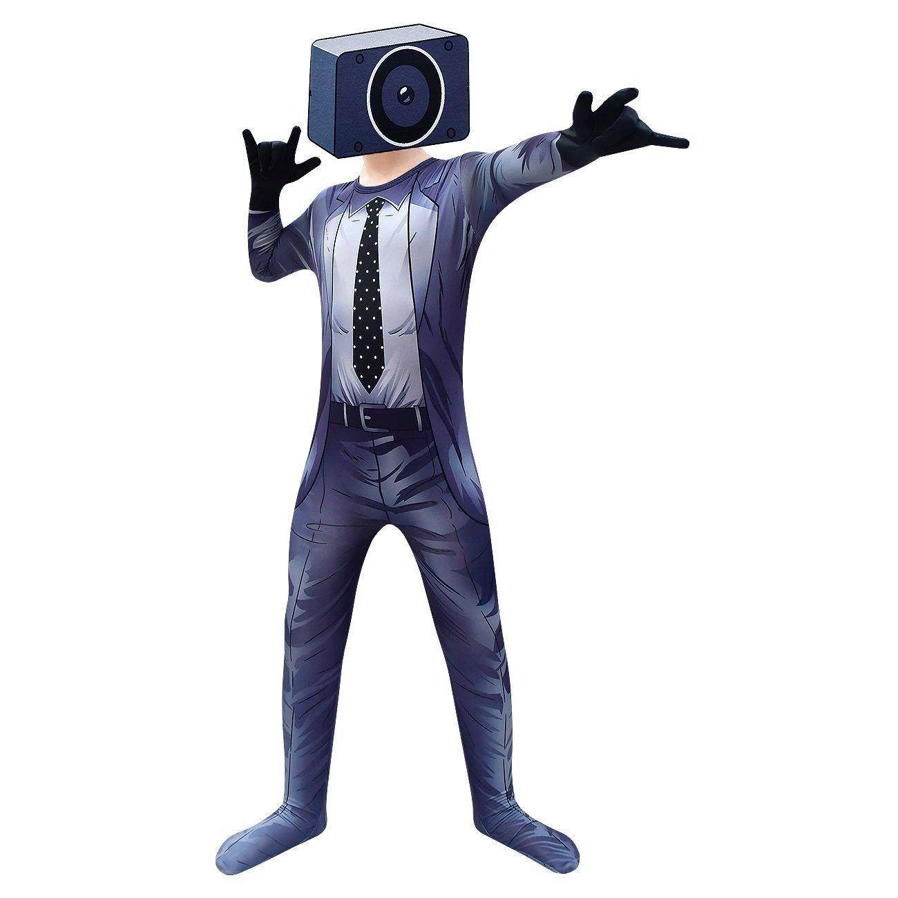 Skibidi Toilet Outfits Jumpsuit Mask Titan Tv man Cosplay Costume For Kids - Ecosfun