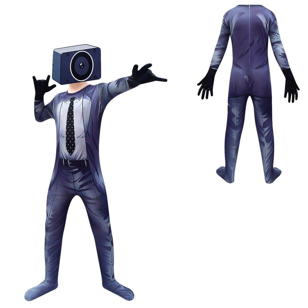 Skibidi Toilet Outfits Jumpsuit Mask Titan Tv man Cosplay Costume For Kids - Ecosfun