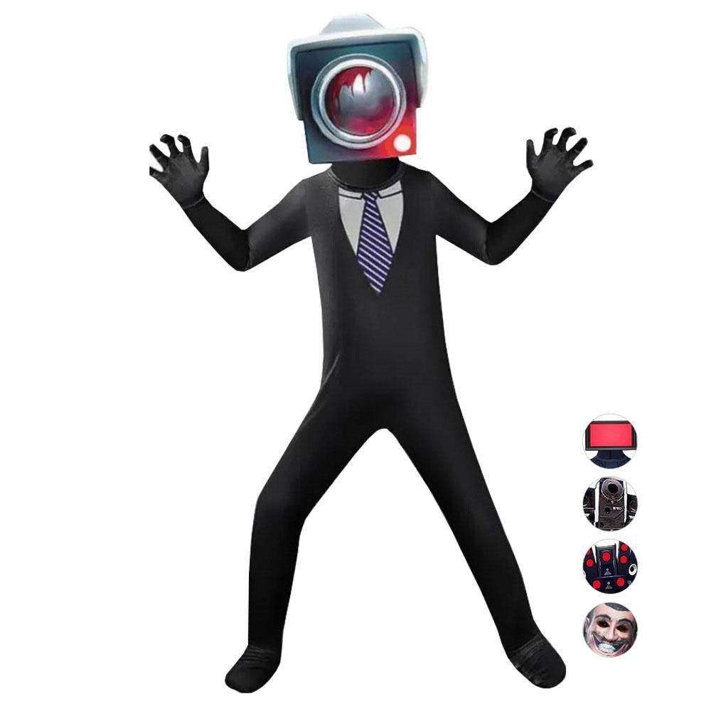 Skibidi Toilet Party Bodysuits Titan TV Jumpsuit Men Cosplay Costume For Kids Adult - Ecosfun