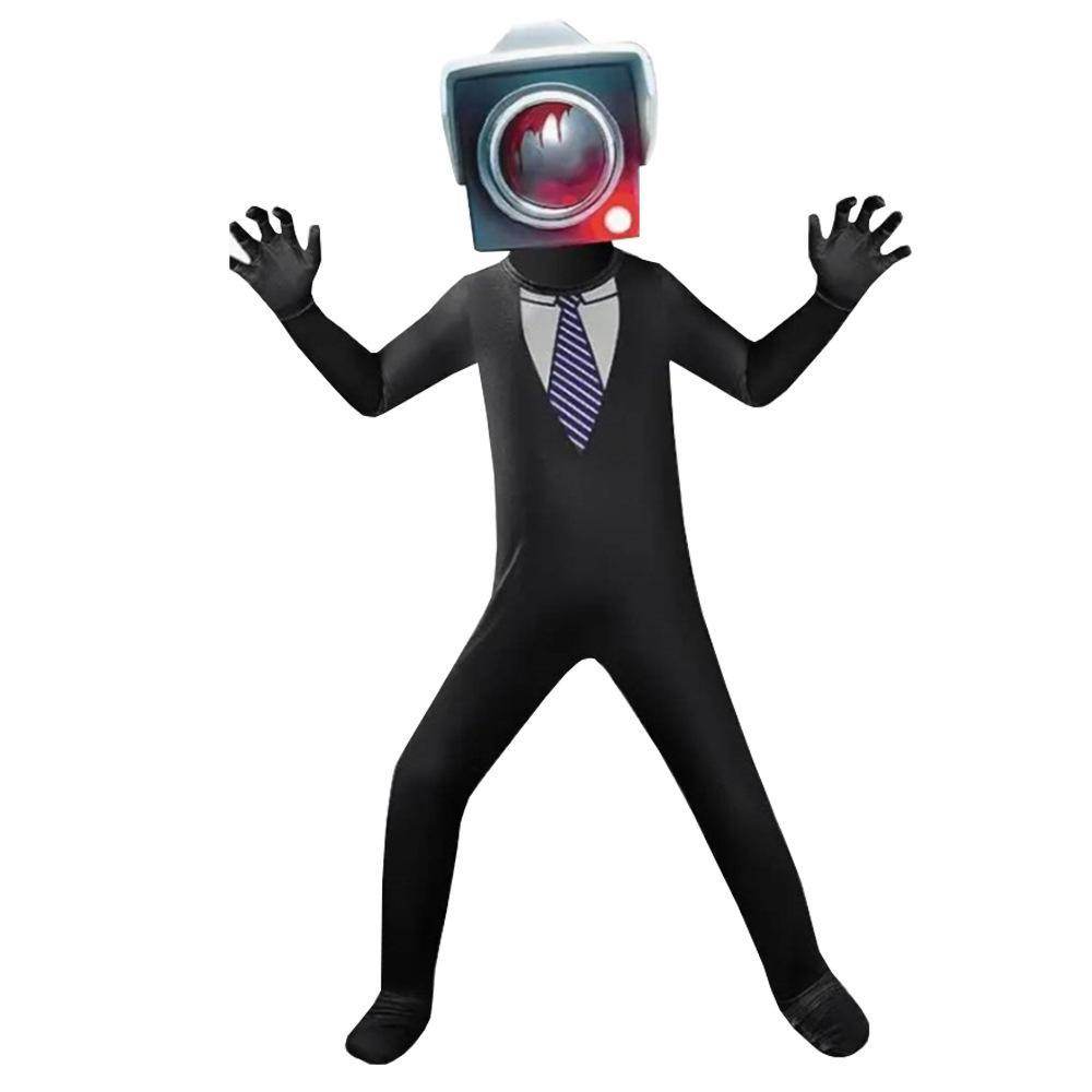 Skibidi Toilet Party Bodysuits Titan TV Jumpsuit Men Cosplay Costume For Kids Adult - Ecosfun