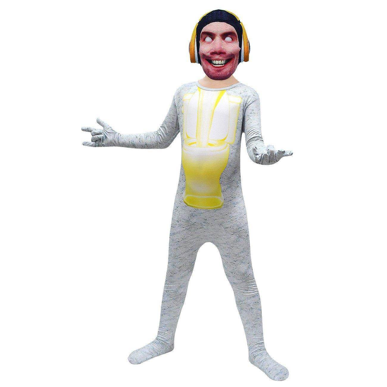 Skibidi Toilet White Jumpsuit Titan Tv man Cosplay Costume For Kids - Ecosfun