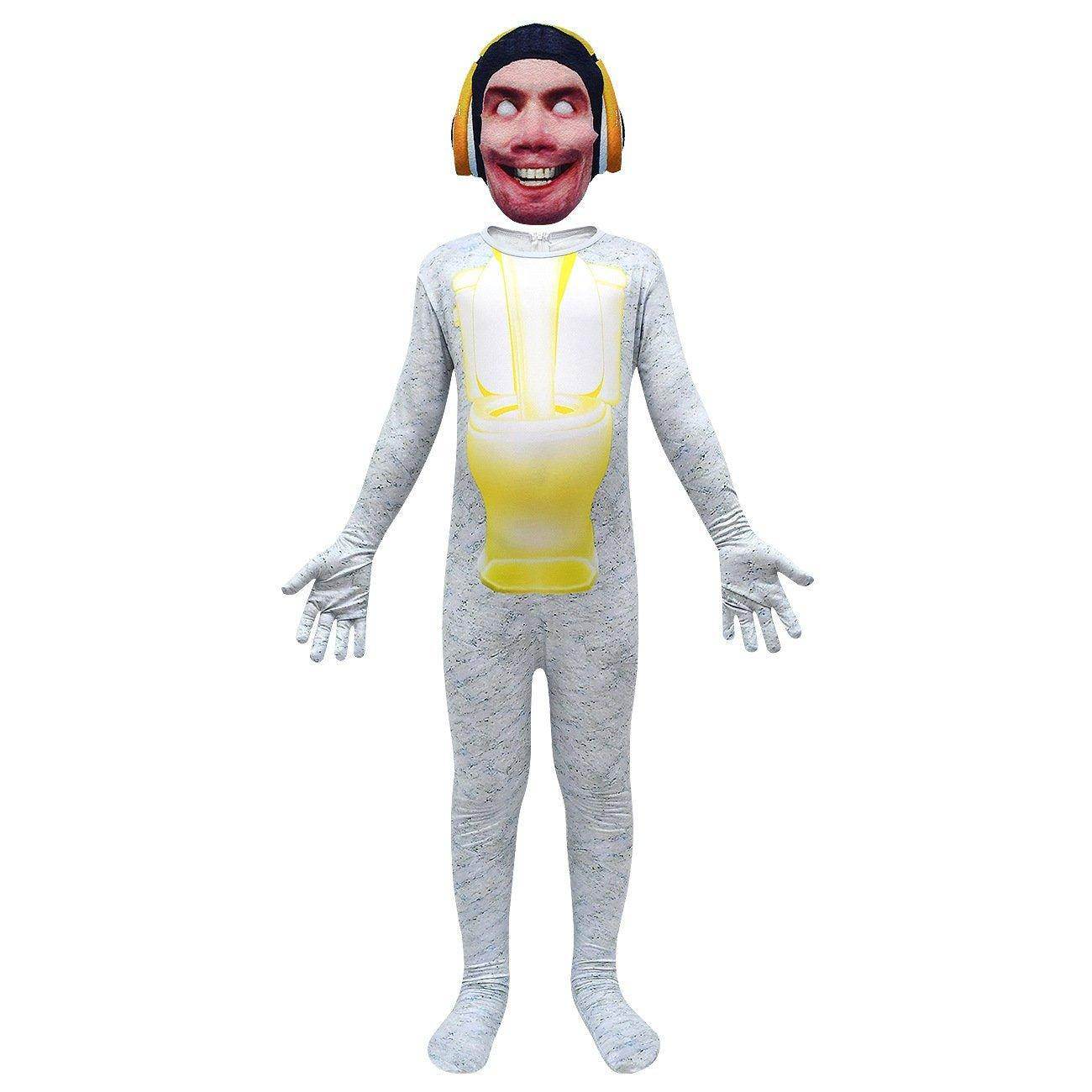 Skibidi Toilet White Jumpsuit Titan Tv man Cosplay Costume For Kids - Ecosfun