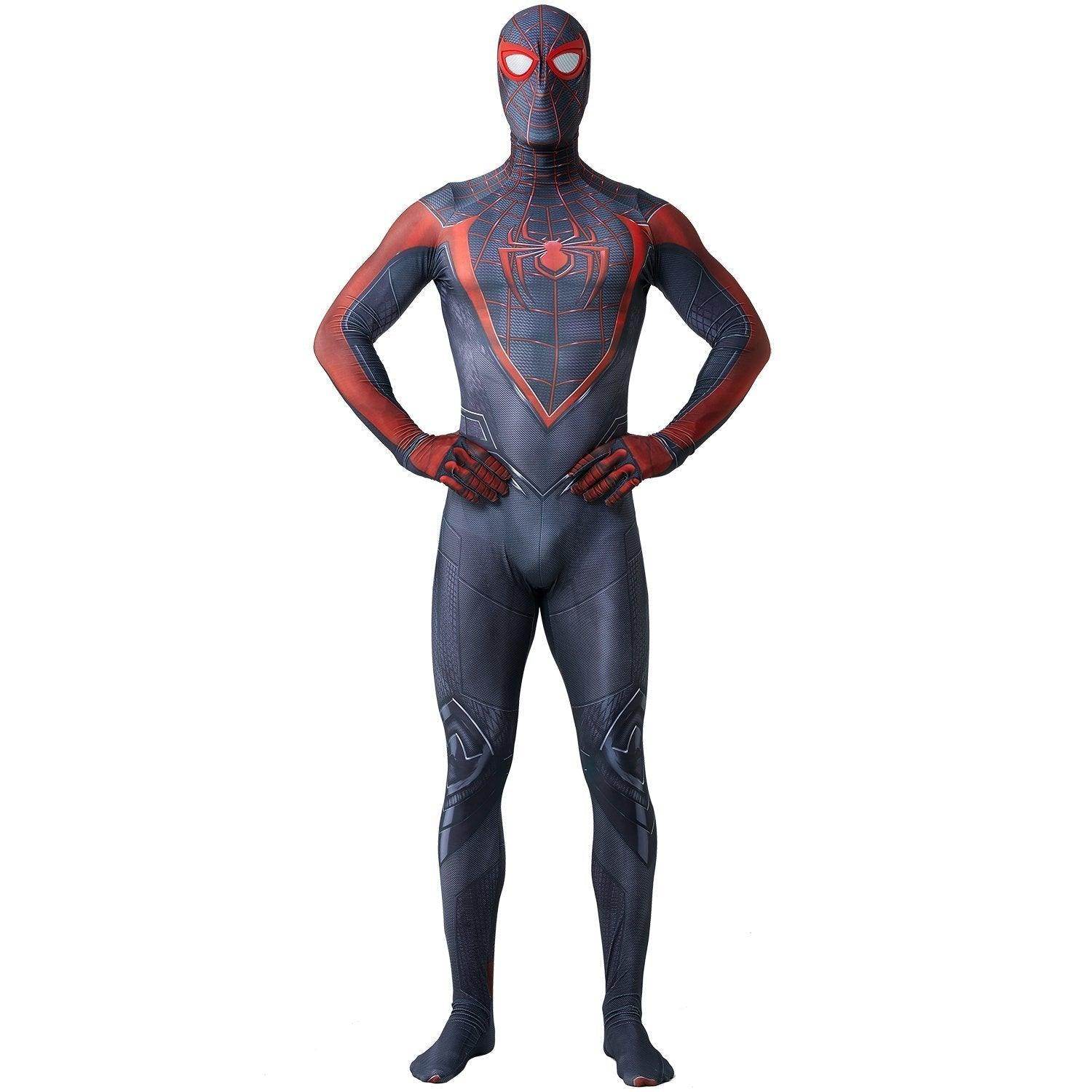 Spider-Man 2 Miles Morales Black Cosplay Jumpsuit Costume for Adults and Kids - Ecosfun