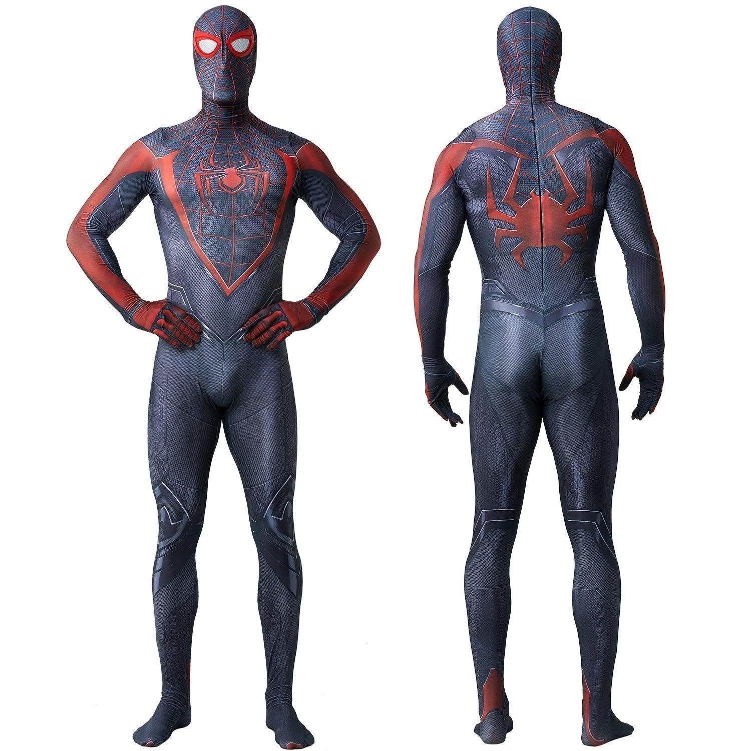 Spider-Man 2 Miles Morales Black Cosplay Jumpsuit Costume for Adults and Kids - Ecosfun