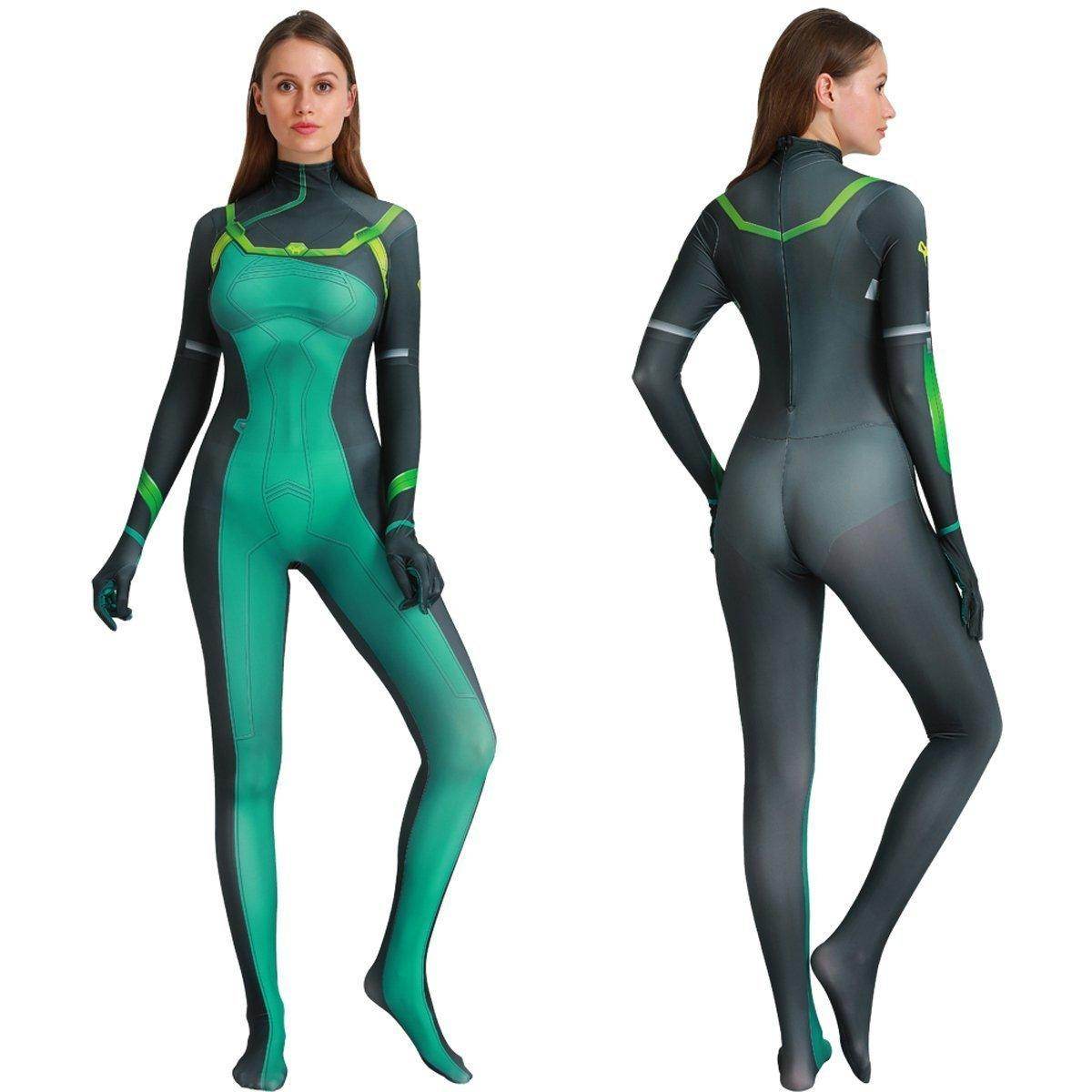 Valorant Viper Cosplay Costume Zentai Bodysuit for Halloween Party - Ecosfun