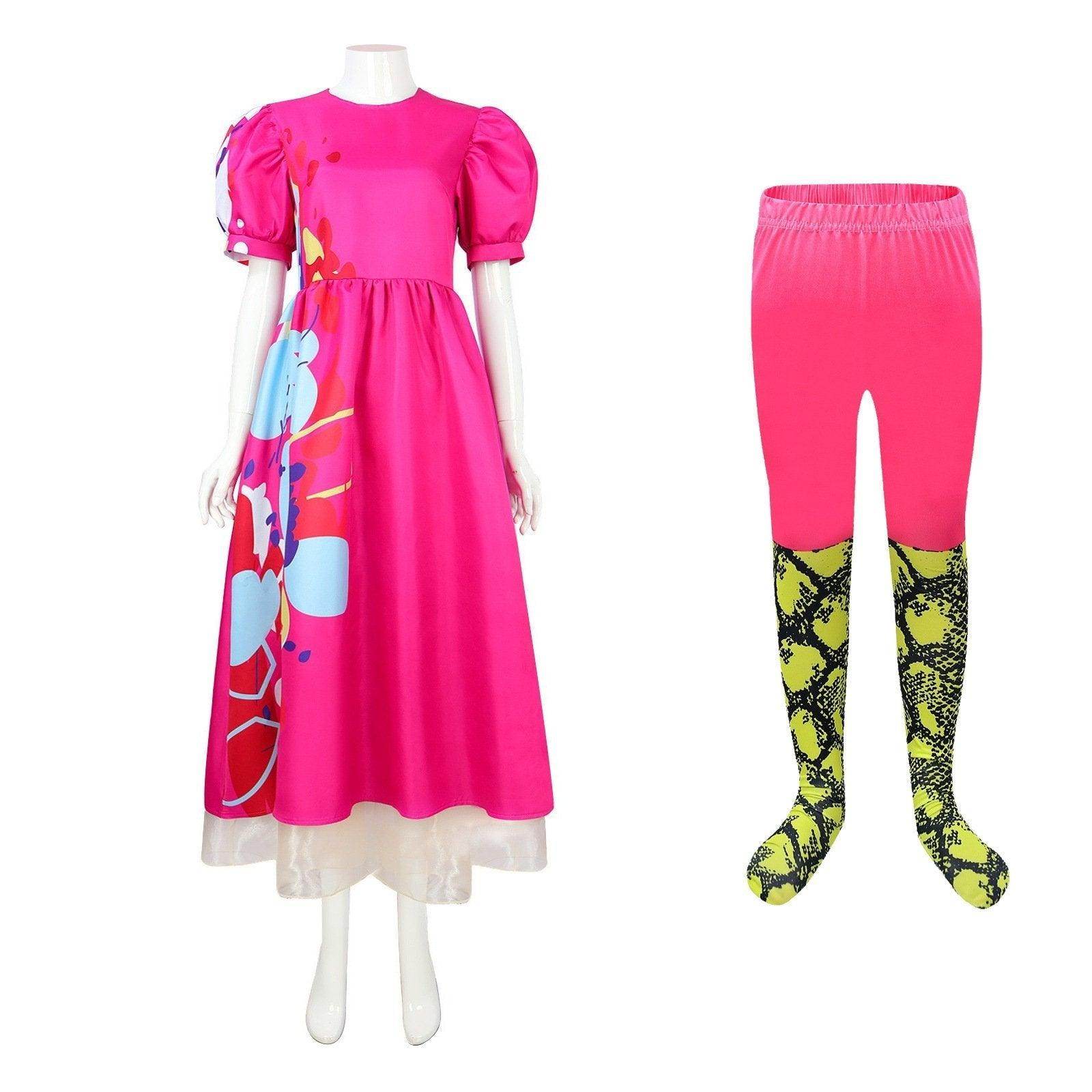 Weird Barbie Costume Movie Kate McKinnon Pink Dress Outfits Halloween Cosplay Adults - Ecosfun