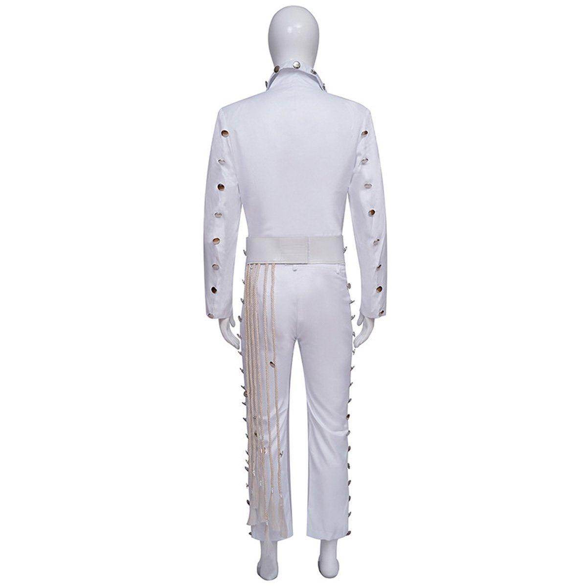 White Elvis Presley Cosplay Costume Halloween Carnival Suit For Adults - Ecosfun