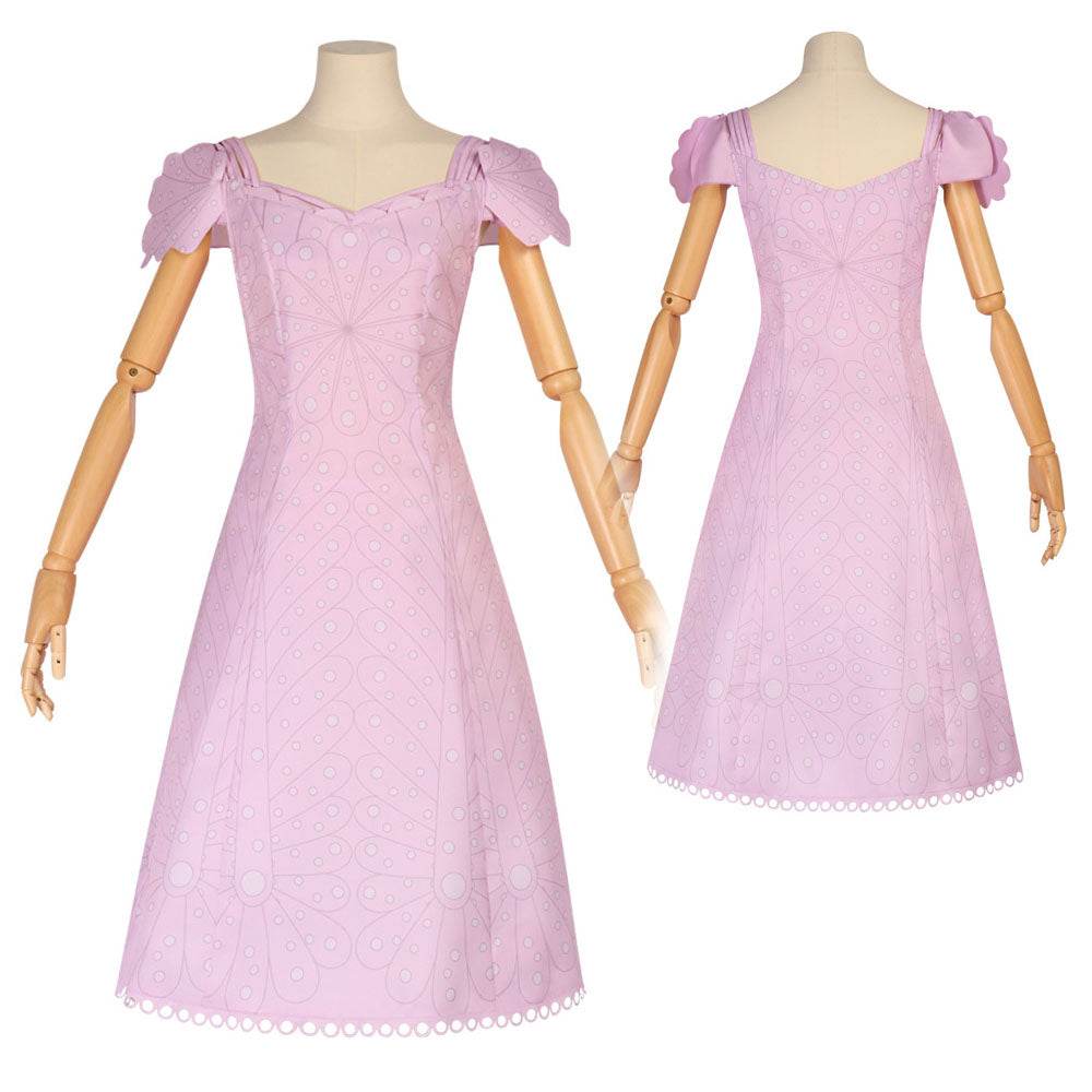Wicked Glinda Women Pink Short Dress Outfit Carnival Cosplay Costume - Ecosfun