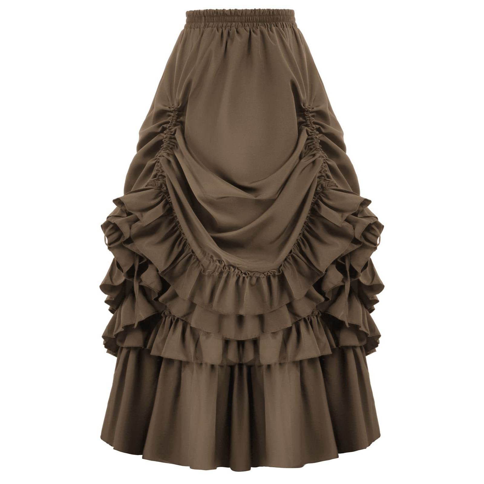 Medieval Retro Style Women's Waist Dance Skirt Dress - Ecosfun