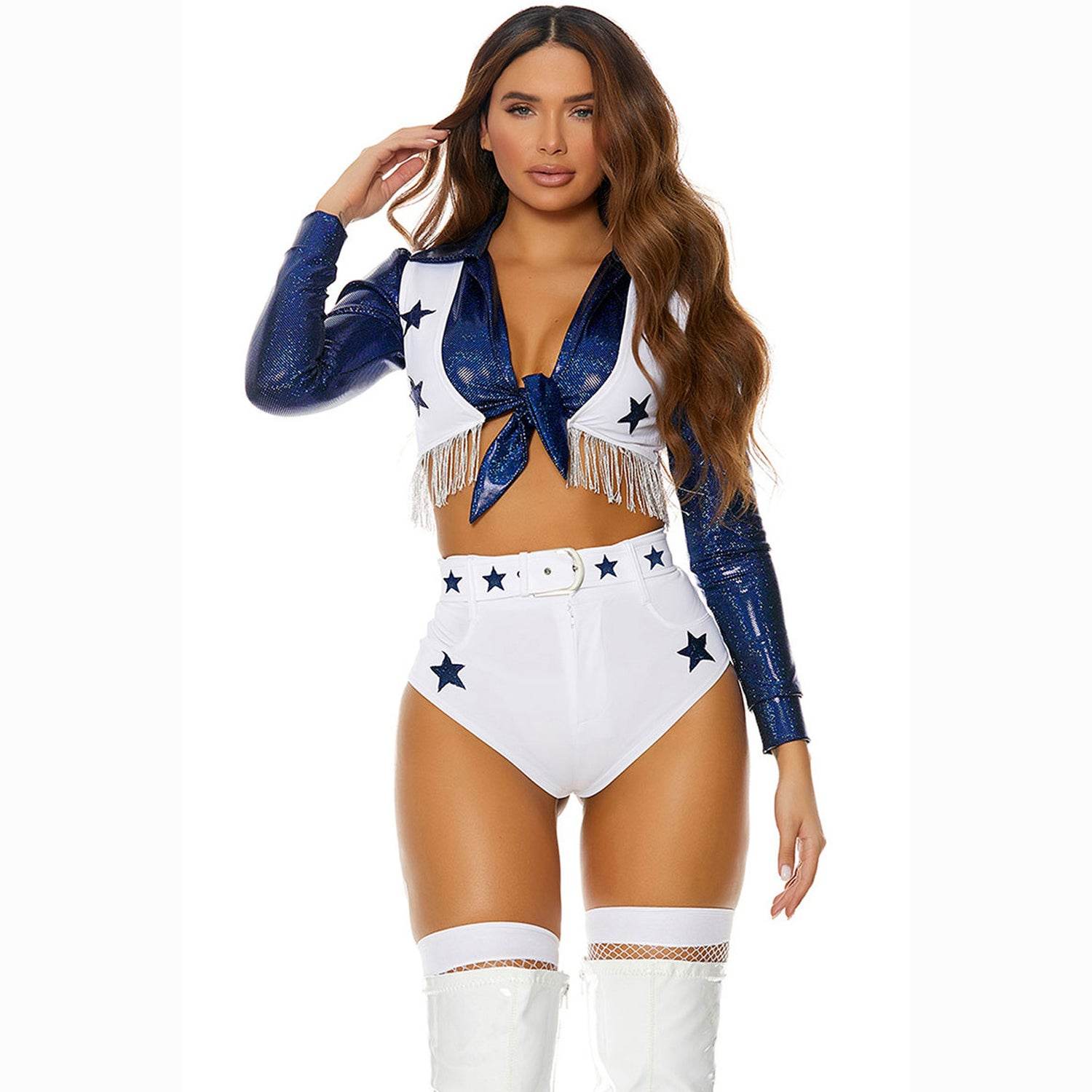 Cowgirl Rugby Football Cheerleader Costume for Women - Ecosfun