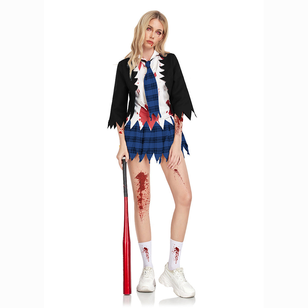College Vampire Outfit Horror Zombie Student Uniform Party Women Halloween