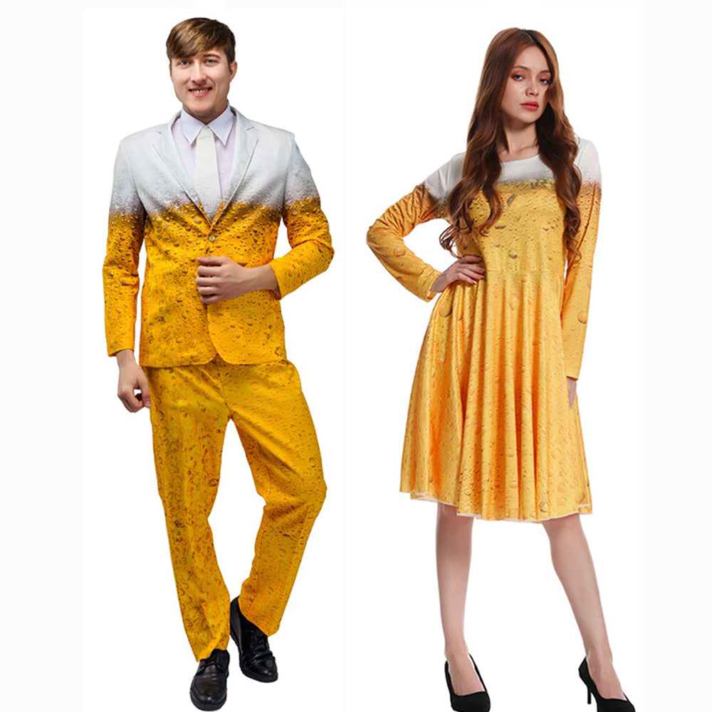 Beer Costume Funny Costume Oktoberfest Outfits Dress For Men Women Halloween Carnival