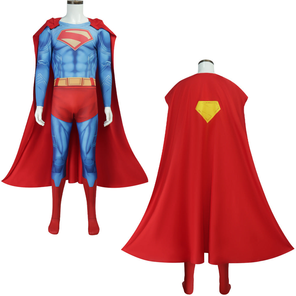 Deluxe Superman Clark Kent 3D Jumpsuit with Cloak Bodysuit