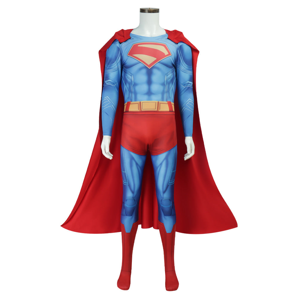 Deluxe Superman Clark Kent 3D Jumpsuit with Cloak Bodysuit