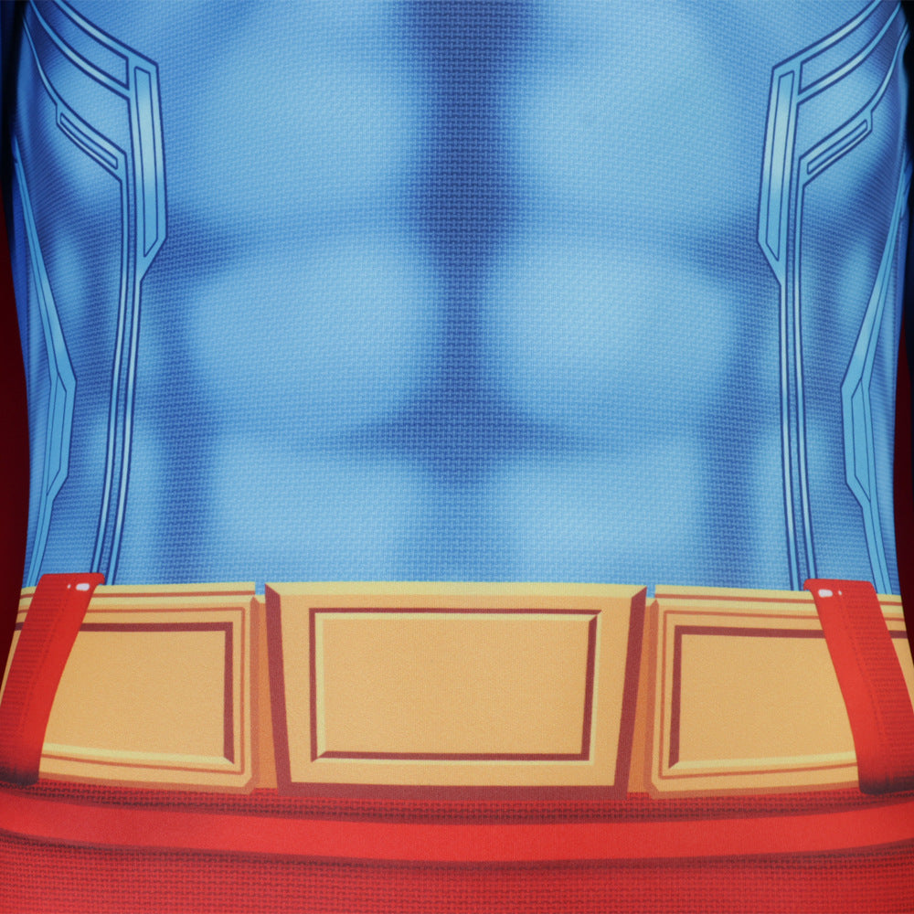 Deluxe Superman Clark Kent 3D Jumpsuit with Cloak Bodysuit