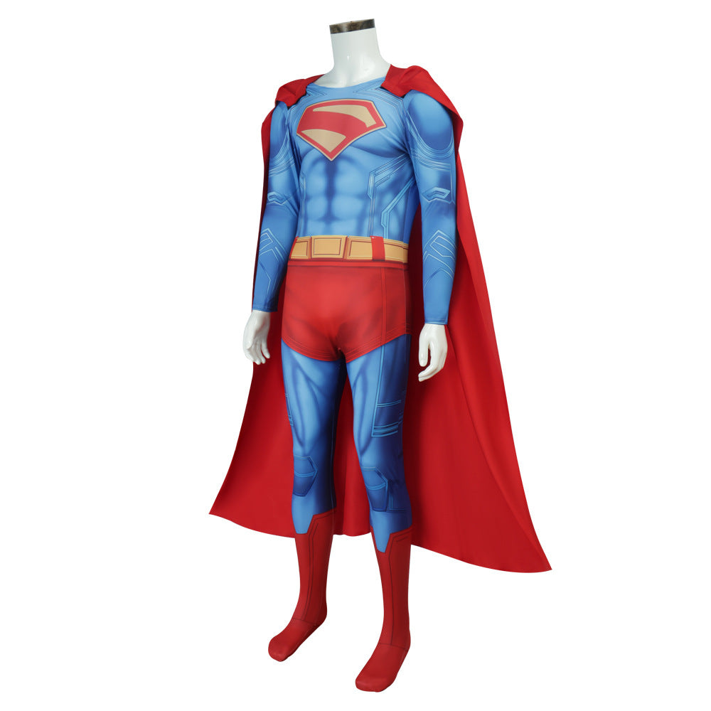 Deluxe Superman Clark Kent 3D Jumpsuit with Cloak Bodysuit