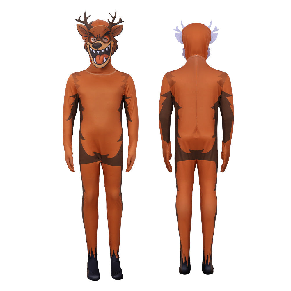 99 Nights in The Forest Bodysuit Costume Deer Animals Gaming Outfit Xmas