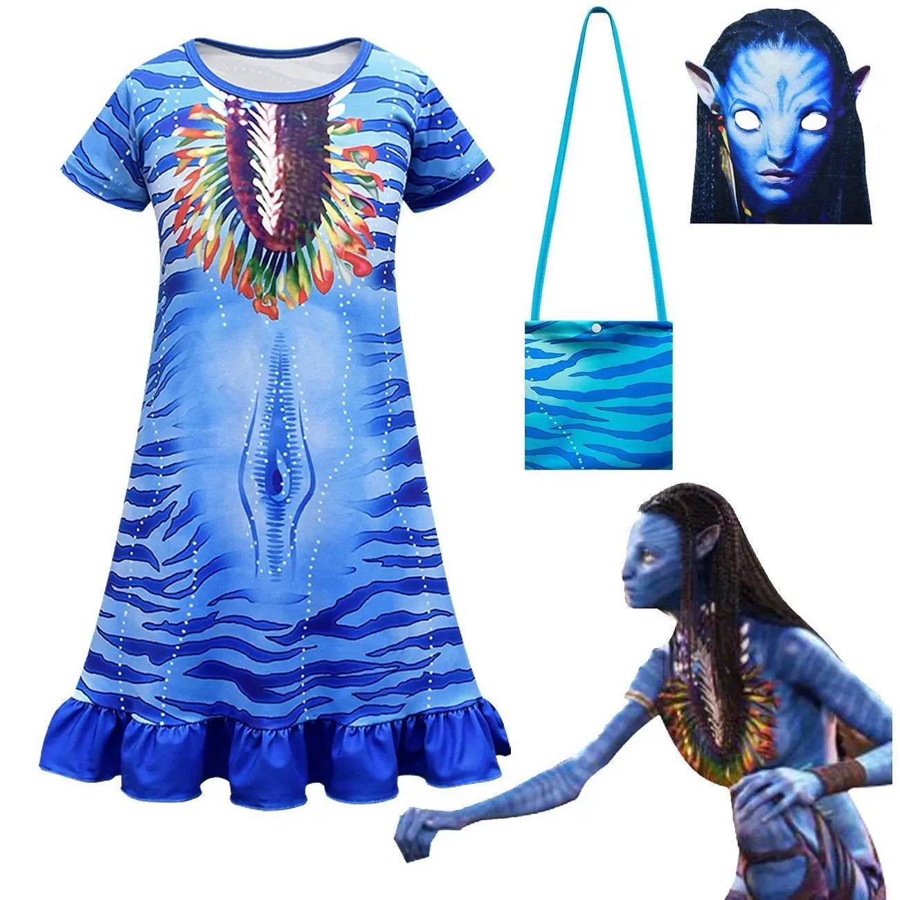 Avatar: The Way of Water Costume Cosplay Pajamas Dress For Kids - Ecosfun