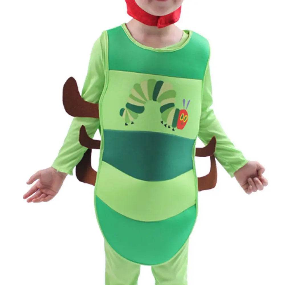Caterpillar Cosplay Costume Boys Girls Halloween Jumpsuit Book Week Dress Up for Kids - Ecosfun
