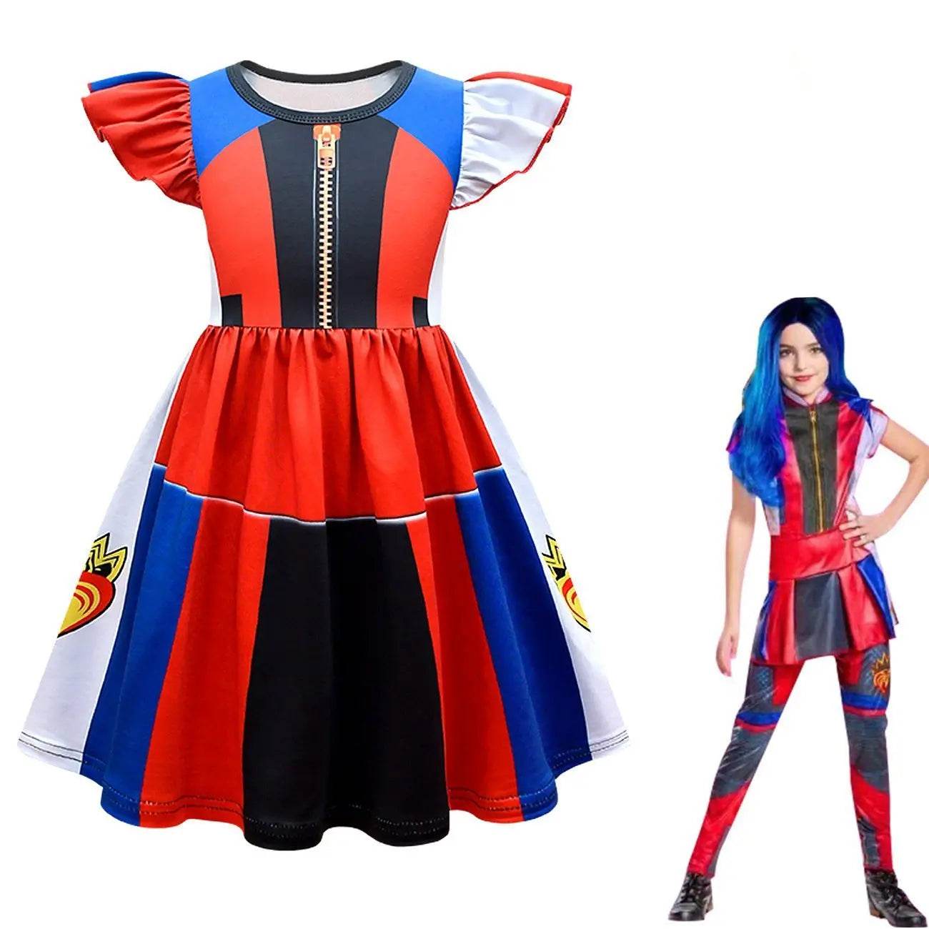Descendants 3 Costume A-line skirt with flying sleeves Cosplay Dress - Ecosfun